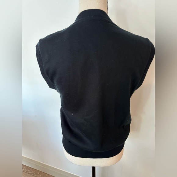 Jaguar vintage, black snap button vest fleece SZ  M - Picture 4 of 5